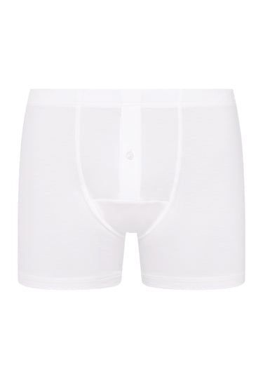 73063 Cotton Sensation Long Leg Boxer Brief With Fly - 101 White